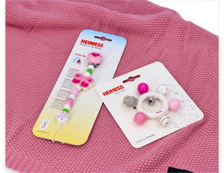 Drewniany gryzak Różowe królestwo 764940-Heimess, grzechotki dla dzieci