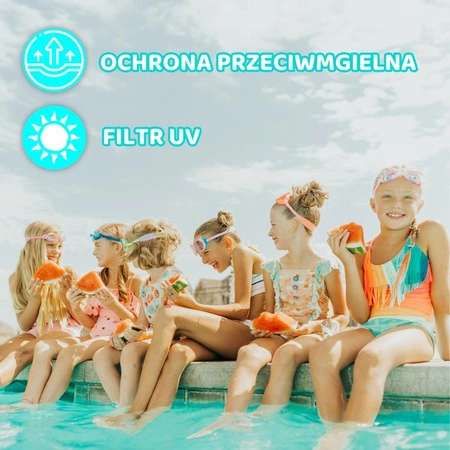 Okulary do pływania dla dzieci, Mini syrenka, fiolet, 3+, Aqua2ude