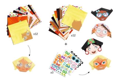 Origami z naklejkami "WESOŁE TWARZE" DJ08757