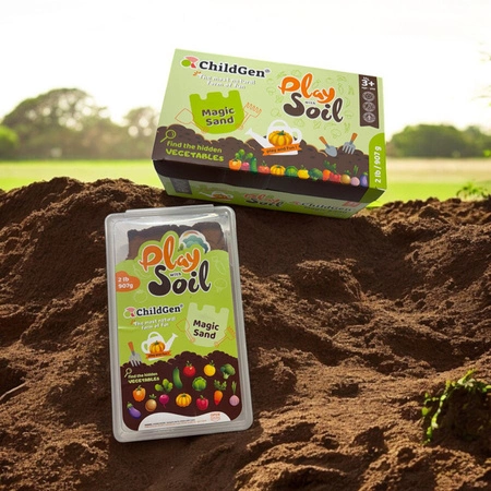 ChildGen, Piasek kinetyczny, Magiczna gleba z warzywami 100% naturalny, 907g w pojemniku