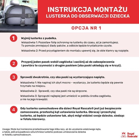 Lusterko do samochodu dla dziecka, żółte, Royal Rascals