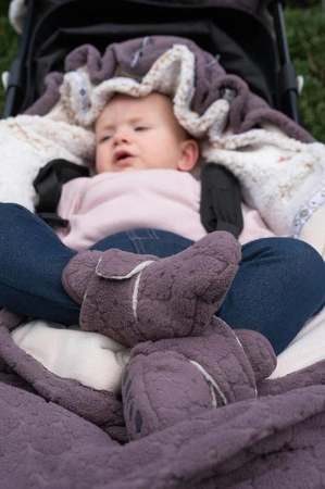 Lodger Polarowe buciki kapcie z antypoślizgową podeszwą wrzosowe Fleece Mauve 12-18 m