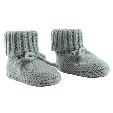 Lodger Buciki niechodki z wełny merino 100% miętowe Silk 6-12 m