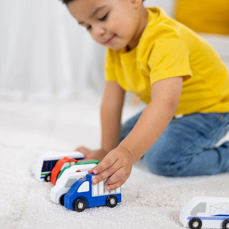 Drewniane autka pojazdy miejskie 9szt. Melissa and Doug 13170-MD