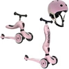Zestaw SCOOTANDRIDE Highwaykick 1 2w1 Jeździk i hulajnoga 1-5 lat Rose + Kask XXS Rose