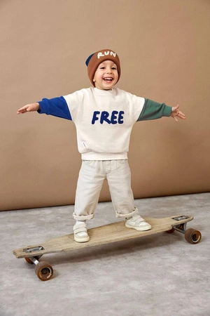 Lassig Bluza z bawełny organicznej GOTS Little Gang Free milky 4-6 lat