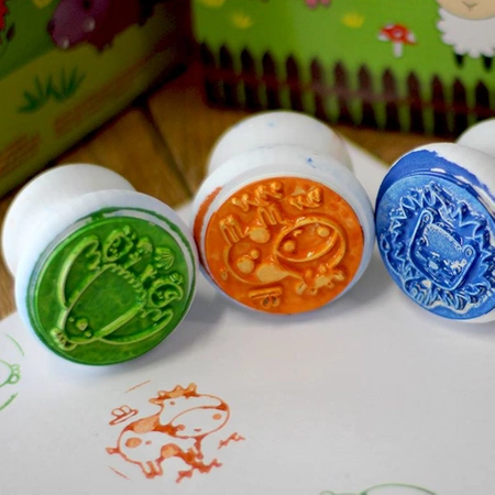 Zestaw tuszy do stempli Apli Kids - Zielony/Pomarańczowy/ Brązowy