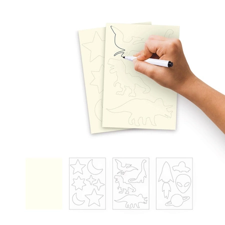 Magiczny plastik, świecący w ciemności Apli Kids - 3 arkusze