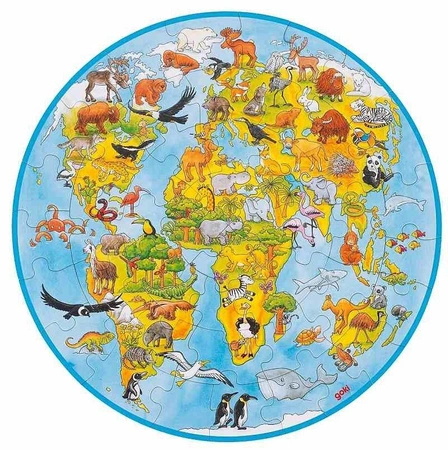 Puzzle Tekturowe Widok na zwierzęta świata 57711-Goki, układanki dla dzieci