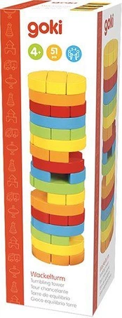 Drewniana gra Upadająca wieża rondo 56757-Goki, gry zręcznościowe