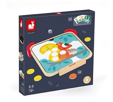 Układanka drewniana magnetyczna z tablicą Uczę się kolorów, Janod