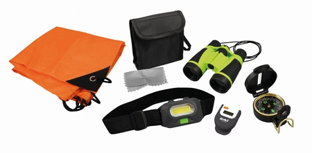 Buki zestaw do wędrówek kompas lornetka krokomierz