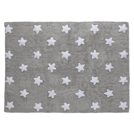 Lorena Canals Dywan bawełniany Grey Stars White 120 x 160 cm