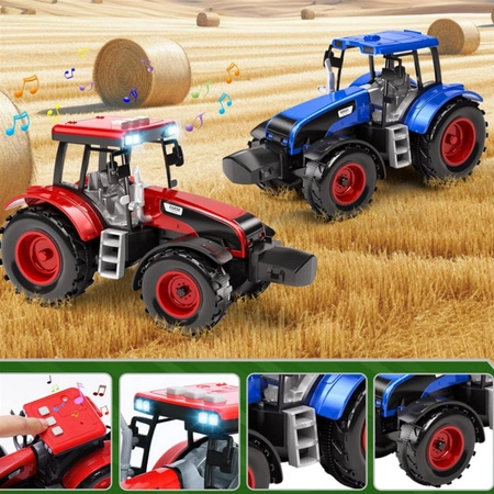 WOOPIE Samochód Laweta z Traktorami Farma Światła Dźwięki