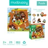 Mudpuppy Puzzle podłogowe Leśna szkoła z unikalnymi kształtami 25 elementów 2+