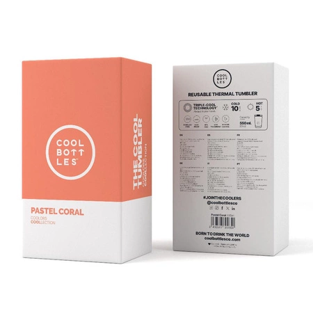 Cool Bottles Kubek termiczny 550 ml Triple cool Pastel Coral
