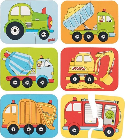 Puzzle małe pojazdy - zestaw 6 sztuk