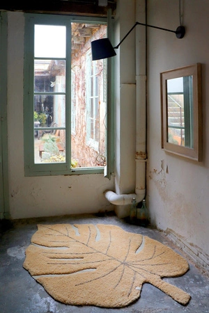 Lorena Canals Dywan bawełniany Monstera Honey 120 x 180 cm