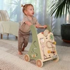 Drewniany edukacyjny chodzik-pchacz 2w1 - Boho Chic