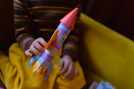 Zestaw kreatywny Papierowe rakiety z wyrzutnią 7+, Janod