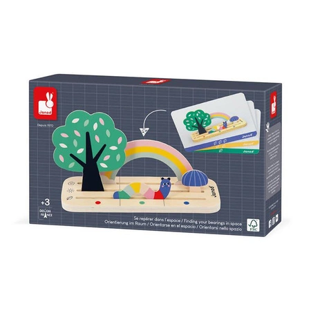 Drewniana układanka Orientacja w przestrzeni Ogród 3+, Janod