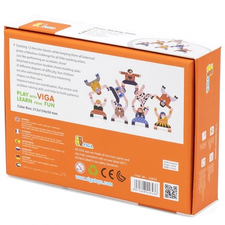 VIGA Gra Zręcznościowa Balansujące Ludziki Cyrk Układanka 12 elementów