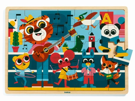 Edukacyjne puzzle drewniane MUZYKANCI DJ01817