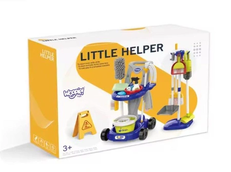 WOOPIE Zestaw do Sprzątania na Kółkach XXL Wózek 3w1 29 el. Niebieski