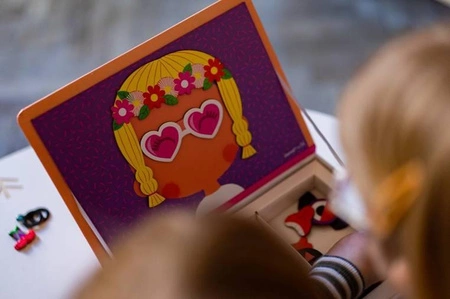 Magnetyczna układanka Śmieszne buzie Dziewczynka Magnetibook, Janod