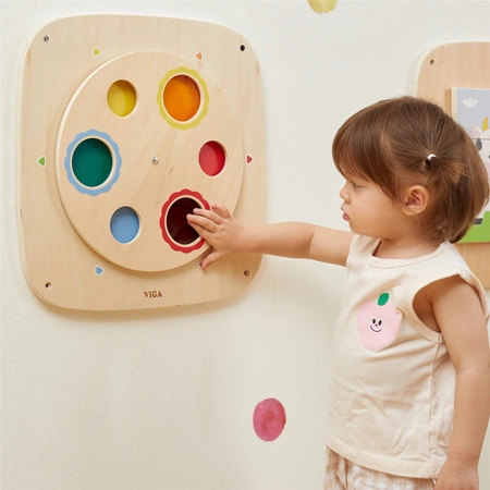 VIGA Drewniana Tablica Manipulacyjna Sensoryczna Mieszanie Kolorów