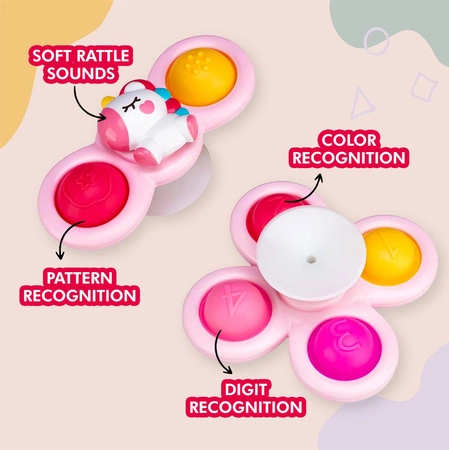 WOOPIE BABY Kosmiczny Spinner Pop-it Zabawka Sensoryczna Wymienne 3 szt Różowy.