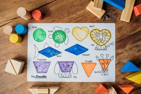 HeyDoodle Mata silikonowa do kolorowania A4 - Kształty