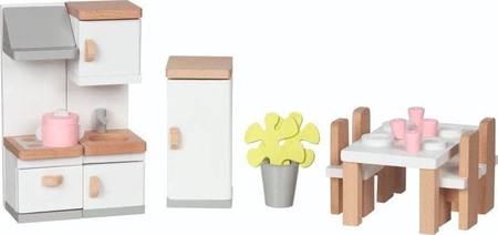 Mebelki dla lalek do kuchni 51493-Goki, drewniane mebelki do domku