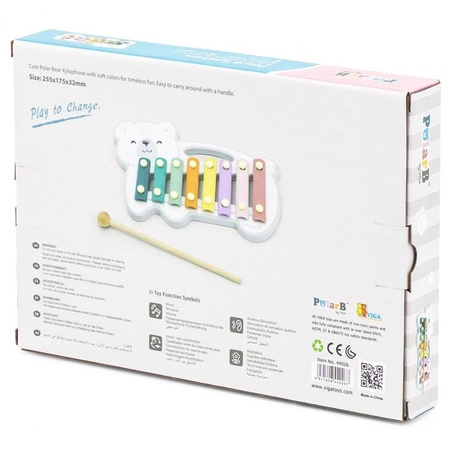 Drewniane Cymbałki Miś Polarny Ksylofon Viga Toys Montessori