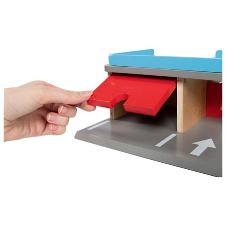 Parking drewniany dla autek 2 poziomy Goki 53802 kompaktowy garaż