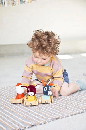 LILLIPUTIENS Zestaw 3 drewnianych pojazdów Farma 12+