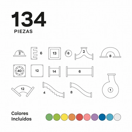 Imanix klocki magnetyczne SLIDE 134 elem. 350134