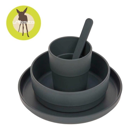 Lassig Komplet naczyń dla dzieci Uni anthracite