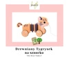 Drewniany Tygrysek na sznurku