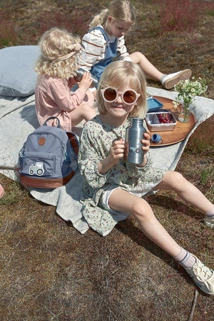 Lassig Butelka - bidon ze stali nierdzewnej z dodatkową zakrętką z ustnikiem 500 ml Adventure Traktor