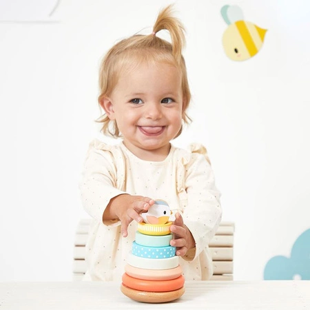 Janod Układanka piramida drewniana Gniazdko Pure 12 m+