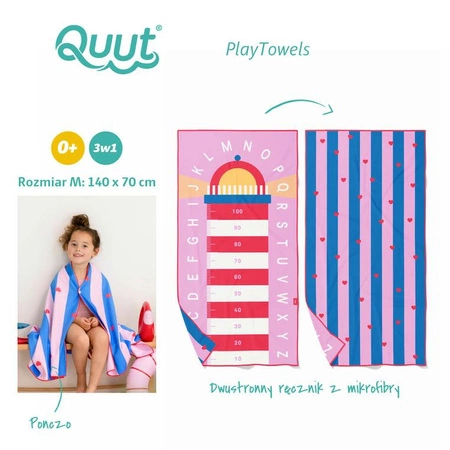 Quut Dwustronny ręcznik plażowy PlayTowels M (140 x 70cm) Lighthouse
