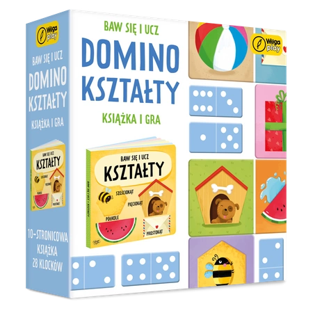 Baw się i ucz Domino Kształty Gra i książka