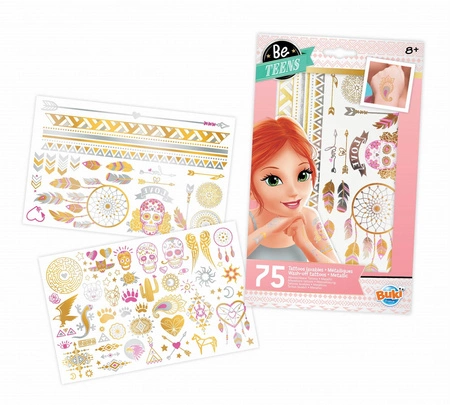 BUKI FRANCE ZESTAW TATUAŻY DLA DZIECI Metaliczne 75 sztuk