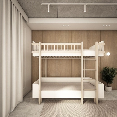 Basic łóżko dwupiętrowe białe - WoodLuck