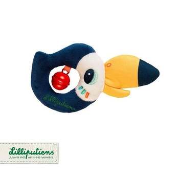 LILLIPUTIENS Mini grzechotka z dzwoneczkiem Tukan Pablo 3 m+