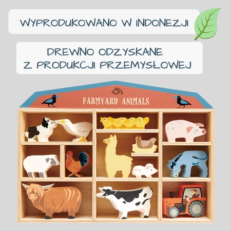 Drewniane figurki do zabawy - zwierzęta na farmie, Tender Leaf Toys