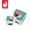 Klocki drewniane Puzzle 6w1 Las, Janod