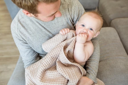 Lulujo Kocyk Wafelkowy Bawełniany Sand