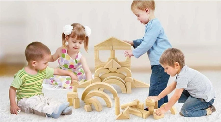 Drewniane klocki Viga Toys 46 elementy Montessori